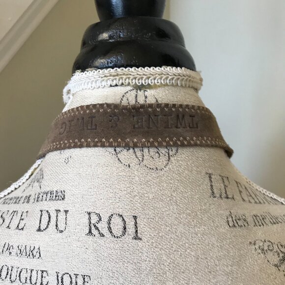 Twine & Twig Medallion Tribal Beaded Necklace Womens Suede Strap Brown Bronze - Picture 10 of 11